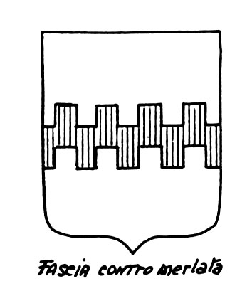Bild des heraldischen Begriffs: Fascia contromerlata